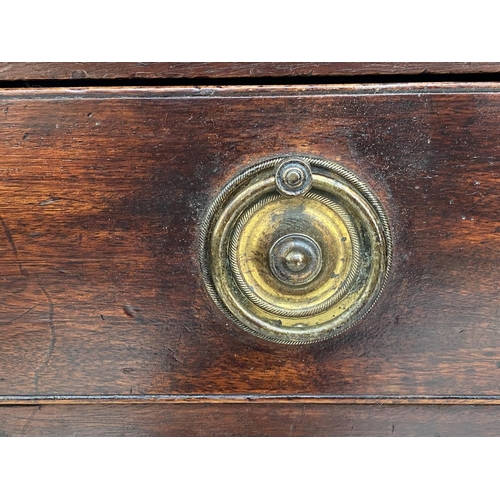 171 - WRITING TABLE, George III mahogany with full width frieze drawer and square section tapering support... 