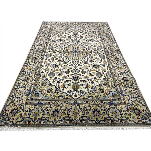 84 - PERSIAN KURK KASHAN RUG, 219cm x 140cm.