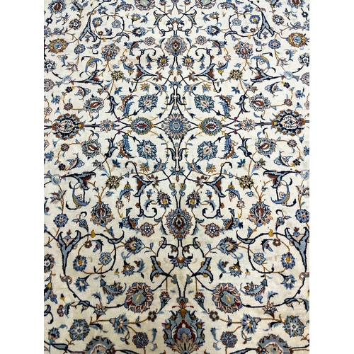 84 - PERSIAN KURK KASHAN RUG, 219cm x 140cm.