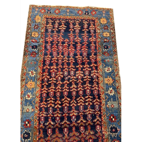 86 - ANTIQUE HERIZ RUNNER, 345cm x 85cm.