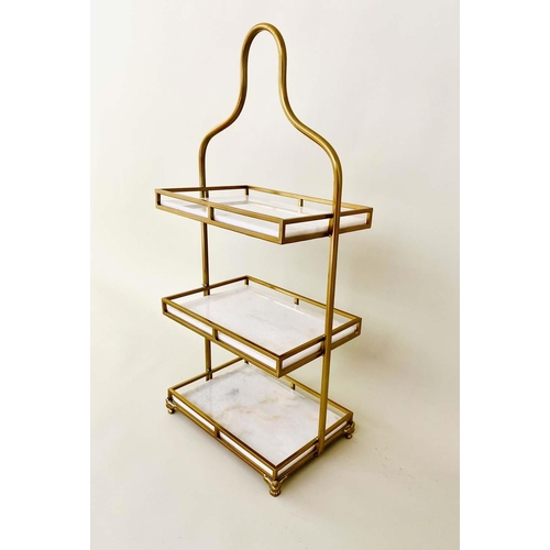 467 - ETAGERE, 85cm Hx 41cm W x 25cm D, of three-tier form, marble and gilt metal.