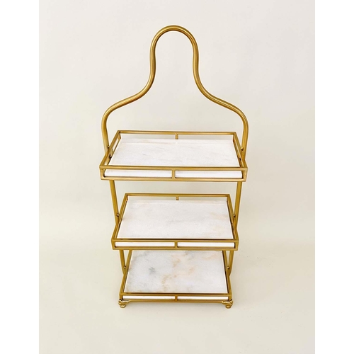 467 - ETAGERE, 85cm Hx 41cm W x 25cm D, of three-tier form, marble and gilt metal.