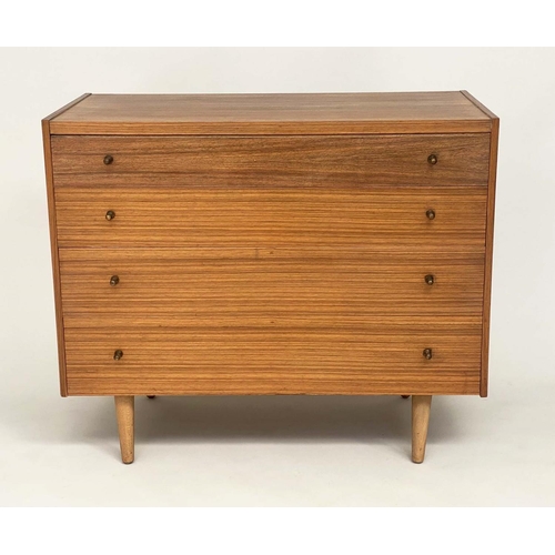 317 - WRIGHTON CHEST, 1970's Danish style, teak with four long drawers, 91cm x 46cm x 77cm H.