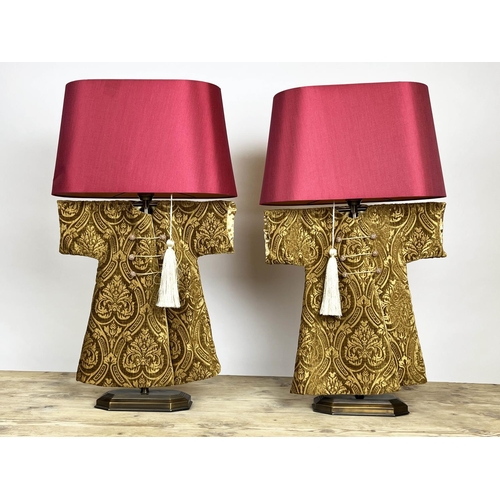 153 - 'KIMONO' TABLE LAMPS, a pair, with shades, 81cm H. (2)