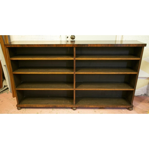 160 - OPEN BOOKCASE, 94cm H x 168cm W x 28cm D, 19th century and later rosewood and coromandel crossbanded... 