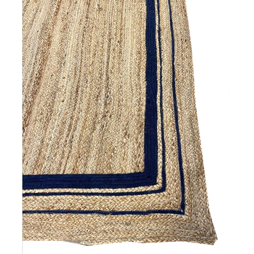 87 - CONTEMPORARY JUTE CARPET, 305cm x 213cm.