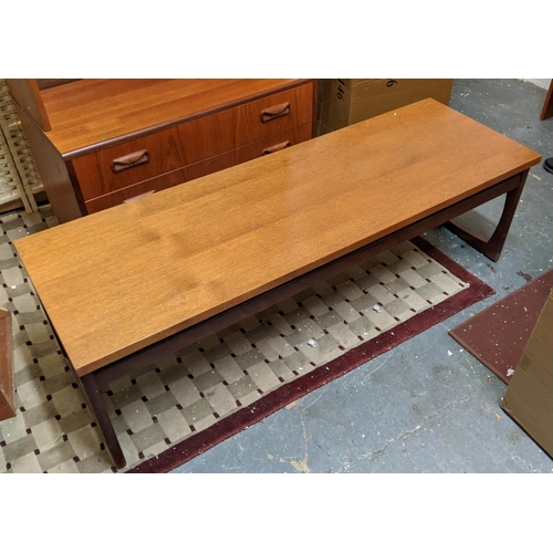 339 - G PLAN LOW TABLE, vintage 1960s English, 137cm x 46cm x 41cm.