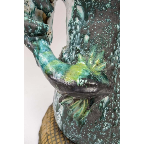 1 - STUDIO POTTERY SURREALIST SCULPTURE, aquatic design, 60cm H.