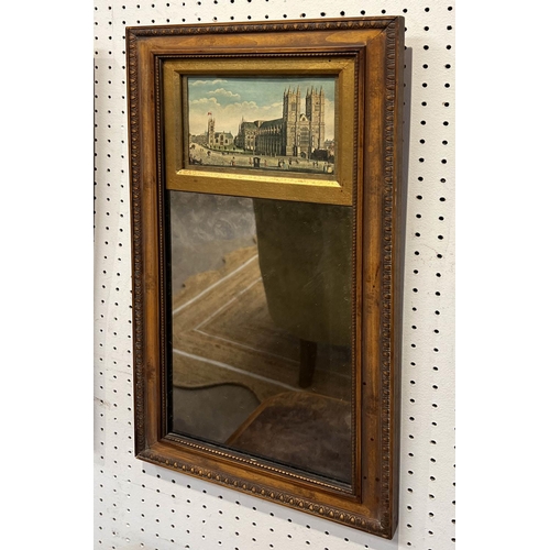 141 - PIER MIRRORS, a set of four, inset with 19th century style prints of London, each 53cm x 28cm. (4)