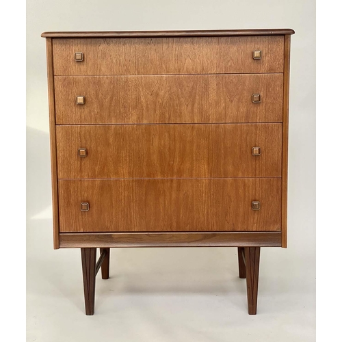 311 - HOMEWORTHY CHEST, 1970's teak with four long drawers, 76cm x 42cm x 90cm H.