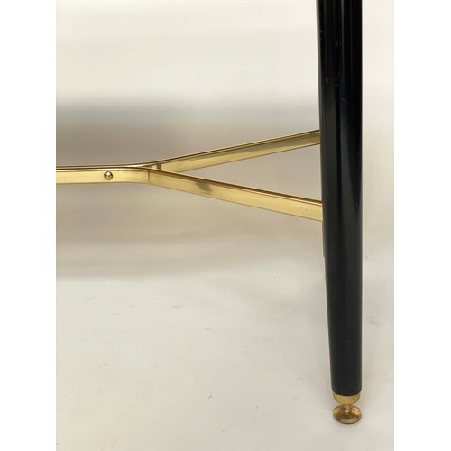 318 - G PLAN LIBRENZA WRITING TABLE by E Gomme   with two drawers and ebonised and gilt metal supports, 11... 