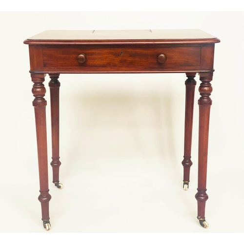 146 - CHAMBER WRITING TABLE, 69cm W x 45cm D x 74cm H, early 19th century mahogany, in the manner of Gillo... 