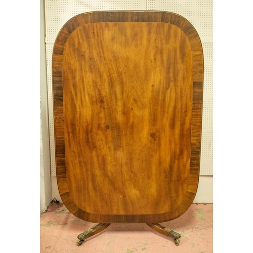 199 - BREAKFAST TABLE, 72cm H x 156cm x 107cm, Regency mahogany, rosewood and ebonised, circa 1815, with c... 