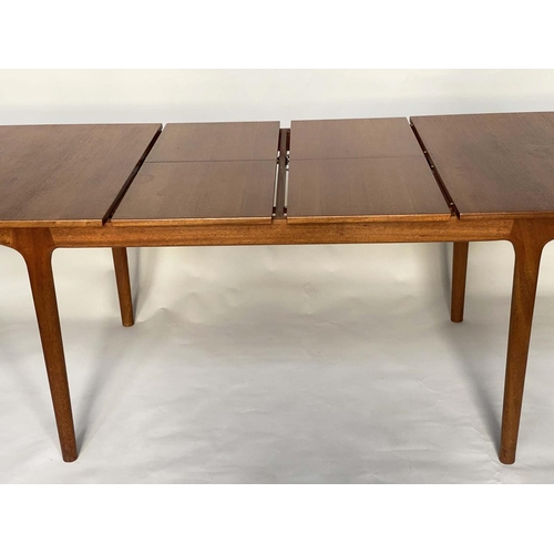 353 - MCINTOSH EXTENDING DINING TABLE, 1970's teak rounded rectangular with two integral foldout leaves la... 