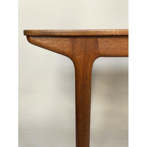 353 - MCINTOSH EXTENDING DINING TABLE, 1970's teak rounded rectangular with two integral foldout leaves la... 