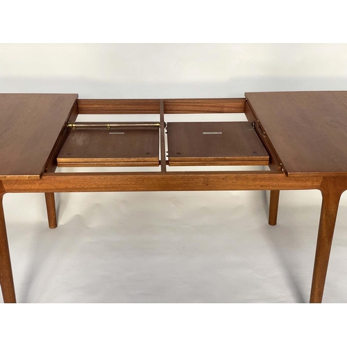 353 - MCINTOSH EXTENDING DINING TABLE, 1970's teak rounded rectangular with two integral foldout leaves la... 