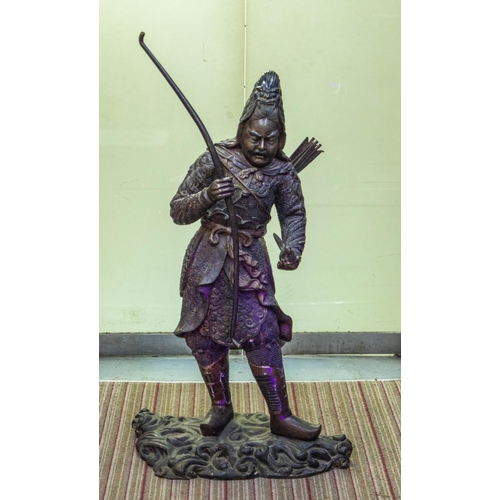 501 - SCULPTURAL CHINESE WARRIOR, 108cm H, Bronze.