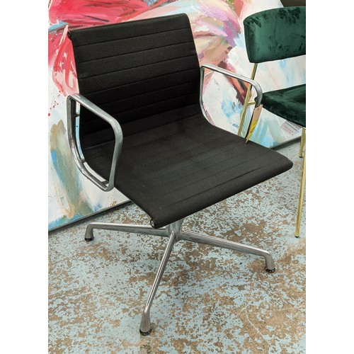 311 - AFTER CHARLES AND RAY EAMES ALUMINIUM GROUP STYLE CHAIR BY ICF, 85cm H.