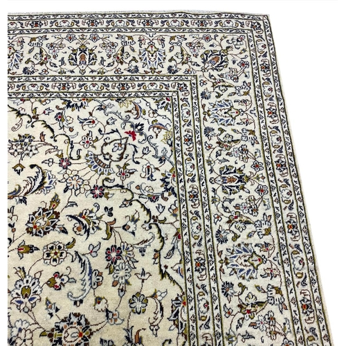 107 - PERSIAN KURK KASHAN CARPET, 320cm x 200cm.