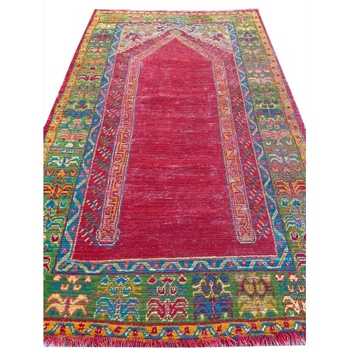 108 - TURKISH PRAYER FUG, 190cm x 115cm, 19th century.