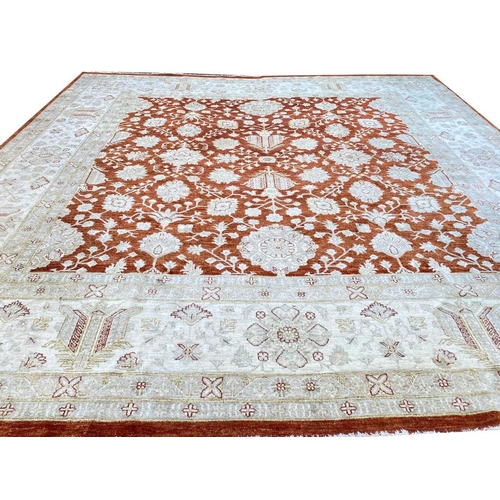 110 - SULTANABAD SHAH-ABBAS DESIGN CARPET, 371cm x 368cm.