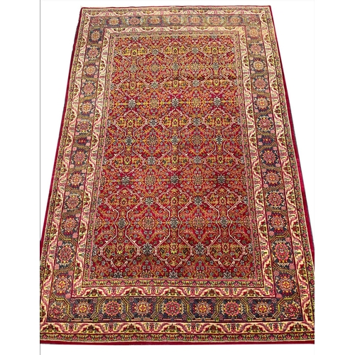 111 - ANTIQUE PERSIAN TEHRAN RUG, 217cm x 140cm.