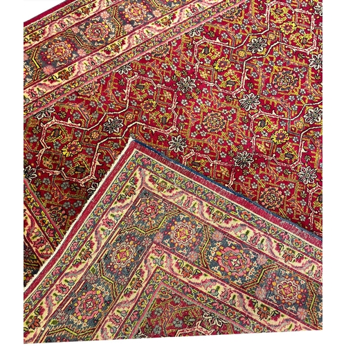 111 - ANTIQUE PERSIAN TEHRAN RUG, 217cm x 140cm.