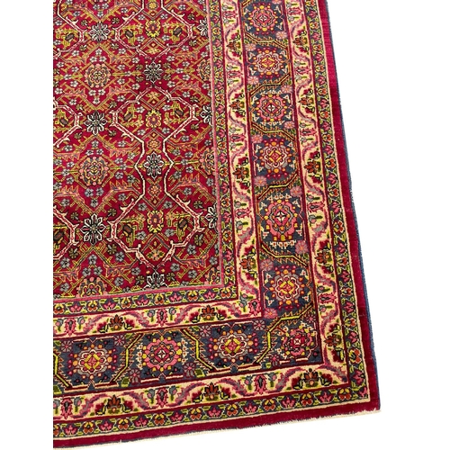 111 - ANTIQUE PERSIAN TEHRAN RUG, 217cm x 140cm.