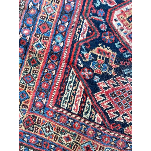 112 - ANTIQUE PERSIAN QASHQAI RUNNER, 482cm x 97cm.