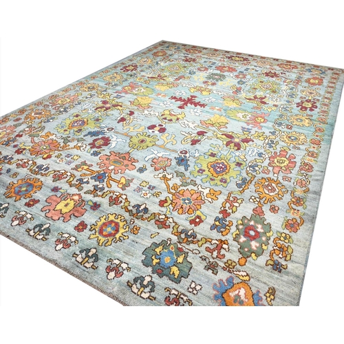 119 - CONTEMPORARY OUSHAK CARPET, 407cm x 290cm.