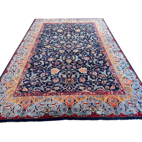 123 - PERSIAN ISPHAHAN DESIGN CARPET, 343cm x 232cm.