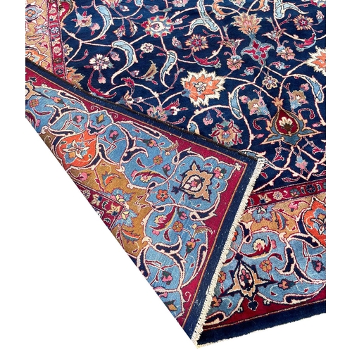 123 - PERSIAN ISPHAHAN DESIGN CARPET, 343cm x 232cm.