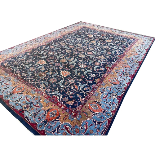 123 - PERSIAN ISPHAHAN DESIGN CARPET, 343cm x 232cm.