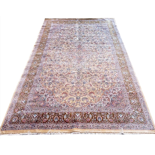 124 - FINE QUM DESIGN CARPET, 295cm x 190cm.