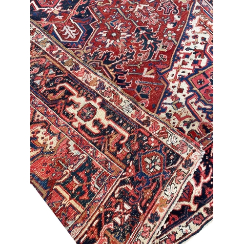 128 - ANTIQUE HERIZ CARPET, 350cm x 255cm.