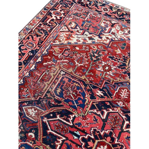 128 - ANTIQUE HERIZ CARPET, 350cm x 255cm.