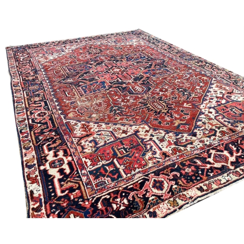 128 - ANTIQUE HERIZ CARPET, 350cm x 255cm.