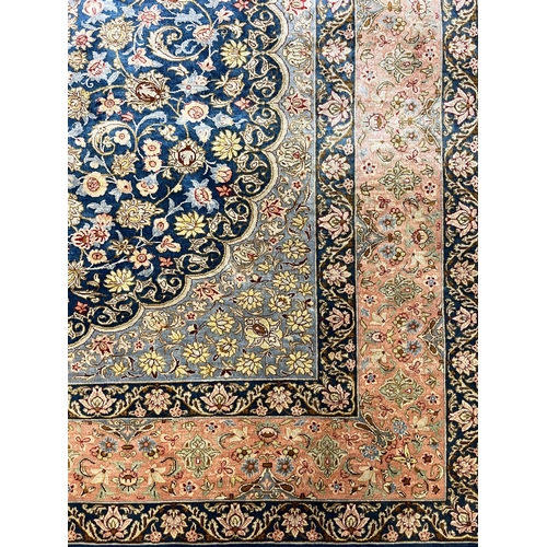 135 - QUM SILK RUG, 200cm x 140cm.