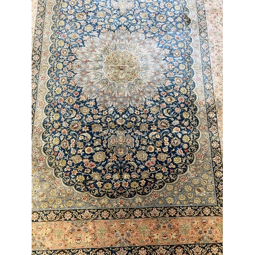 135 - QUM SILK RUG, 200cm x 140cm.