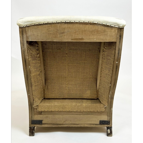 188 - HOWARD STYLE ARMCHAIR, by Van Thiel & Co, deconstructed linen and hessian upholstered, 75cm x 89cm H... 