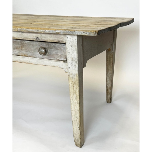 190 - FARMHOUSE/PREPARATION TABLE, 19th century pine, with two drawers, 79cm H x 177cm x 86cm.