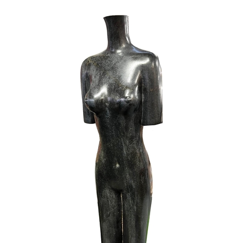 192 - GREGORY MUTASA (Zimbabwean b.1959) 'Standing Nude', carved stone on square plinth base, 157cm H.