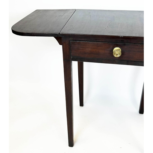 198 - DROP FLAP SIDE TABLES, 72cm H x 51cm x 43cm x 98cm open, a pair, George III mahogany, each with sing... 