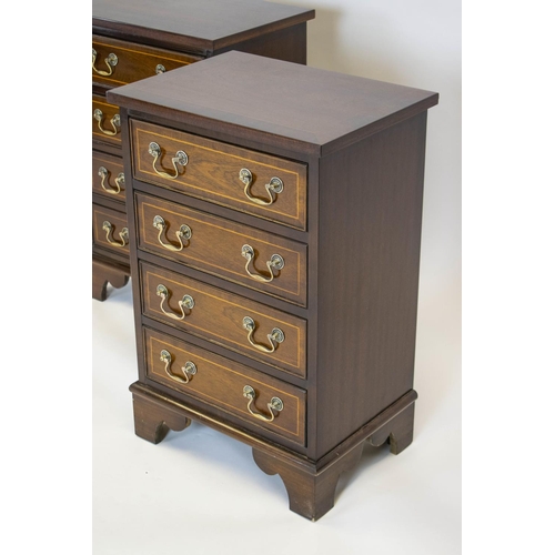 262 - BEDSIDE CHESTS, 67cm H x 43cm W x 32cm D, a pair, Georgian style mahogany, each with four drawers. (... 