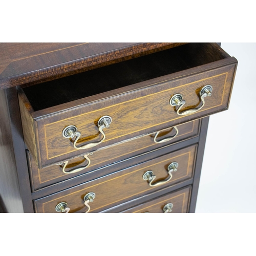 262 - BEDSIDE CHESTS, 67cm H x 43cm W x 32cm D, a pair, Georgian style mahogany, each with four drawers. (... 