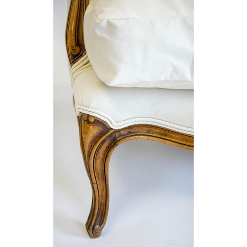 268 - BERGERES, 83cm H x 63cm, a pair, Louis XV style in calico. (2)