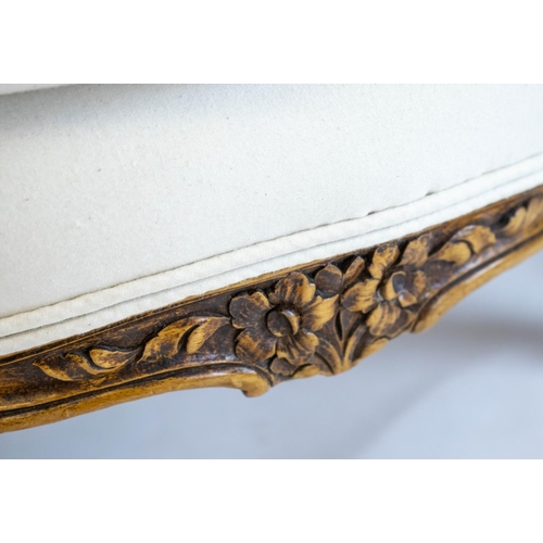 268 - BERGERES, 83cm H x 63cm, a pair, Louis XV style in calico. (2)