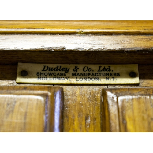 290 - DUDLEY & CO. LTD HABERDASHERY CABINET, 199cm H x 92cm x 53cm, first half 20th century oak with sixte... 