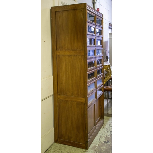 290 - DUDLEY & CO. LTD HABERDASHERY CABINET, 199cm H x 92cm x 53cm, first half 20th century oak with sixte... 