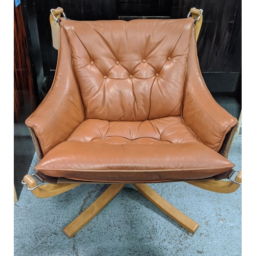 328 - VATNE MOBLER FALCON CHAIR, 83cm H, by Sigurid Russell, tanned leather finish.